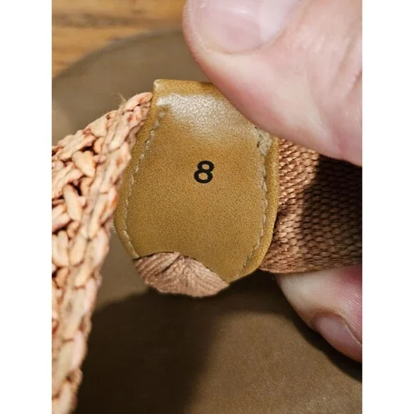 Yellow Box Norit Mellow Mat Flip Flops Brown Woven Straps Women's Size 8 EUC - Picture 8 of 10